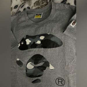 Men’s Bape tee size- small, glow in the dark , gray camo